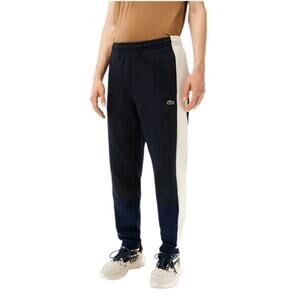 Lacoste Sports Pants Mens XXL Navy White Logo Side Stripe Lounge Jogger Regular